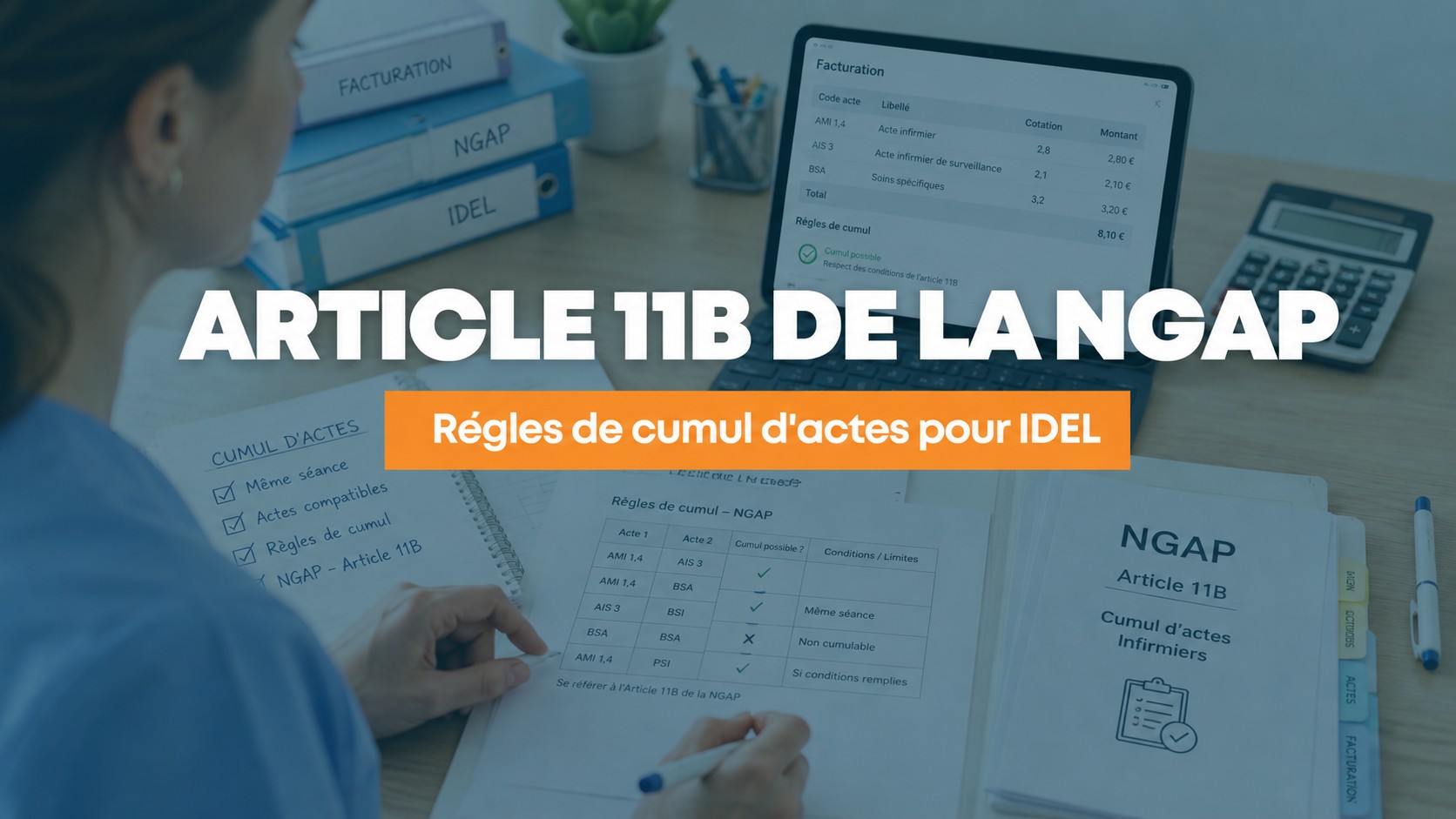 Article 11B de la NGAP : règles de cumul d&rsquo;actes pour IDEL