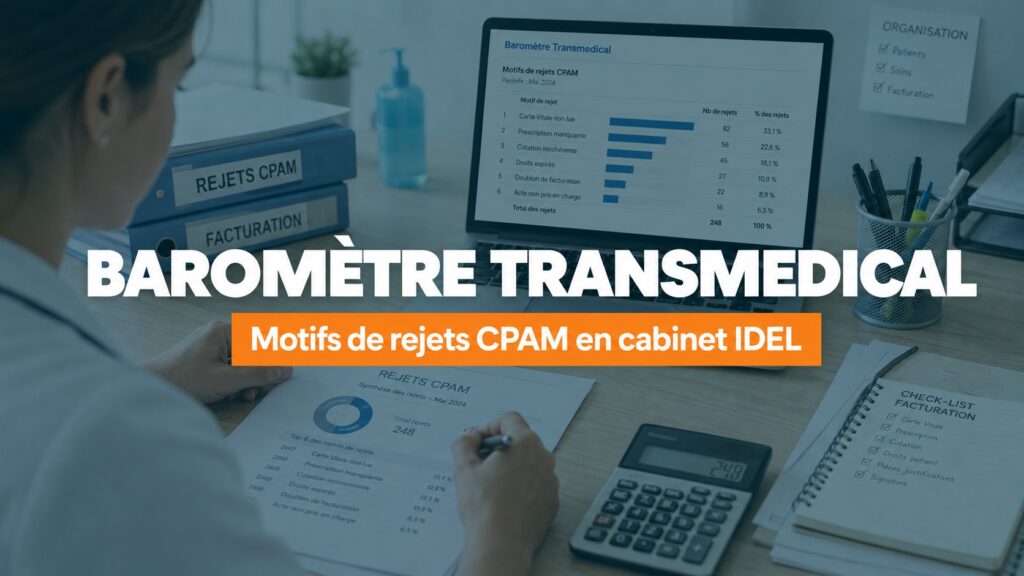 Baromètre Transmedical : motifs de rejets CPAM en cabinet IDEL