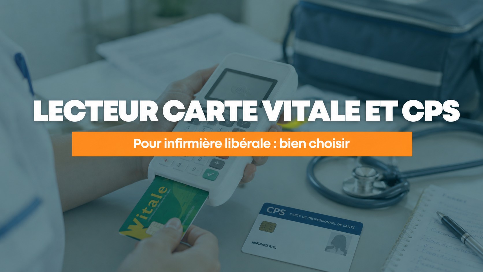 Lecteur de carte Vitale et carte CPS d'infirmière libérale, matériel de facturation et de télétransmission IDEL